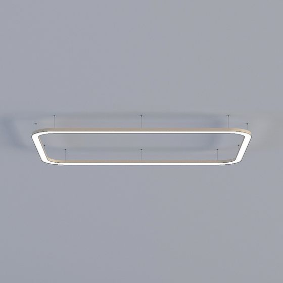 Elegant Rectangular Chandelier 3D model