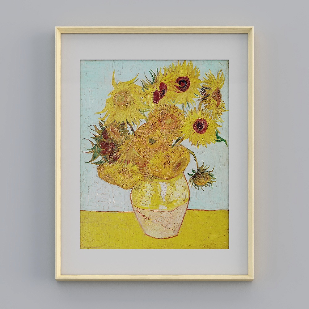 Kippel flagship store modern living room vertical log color frame 72x92cm sunflower tml pr-yz-gg-lh-1