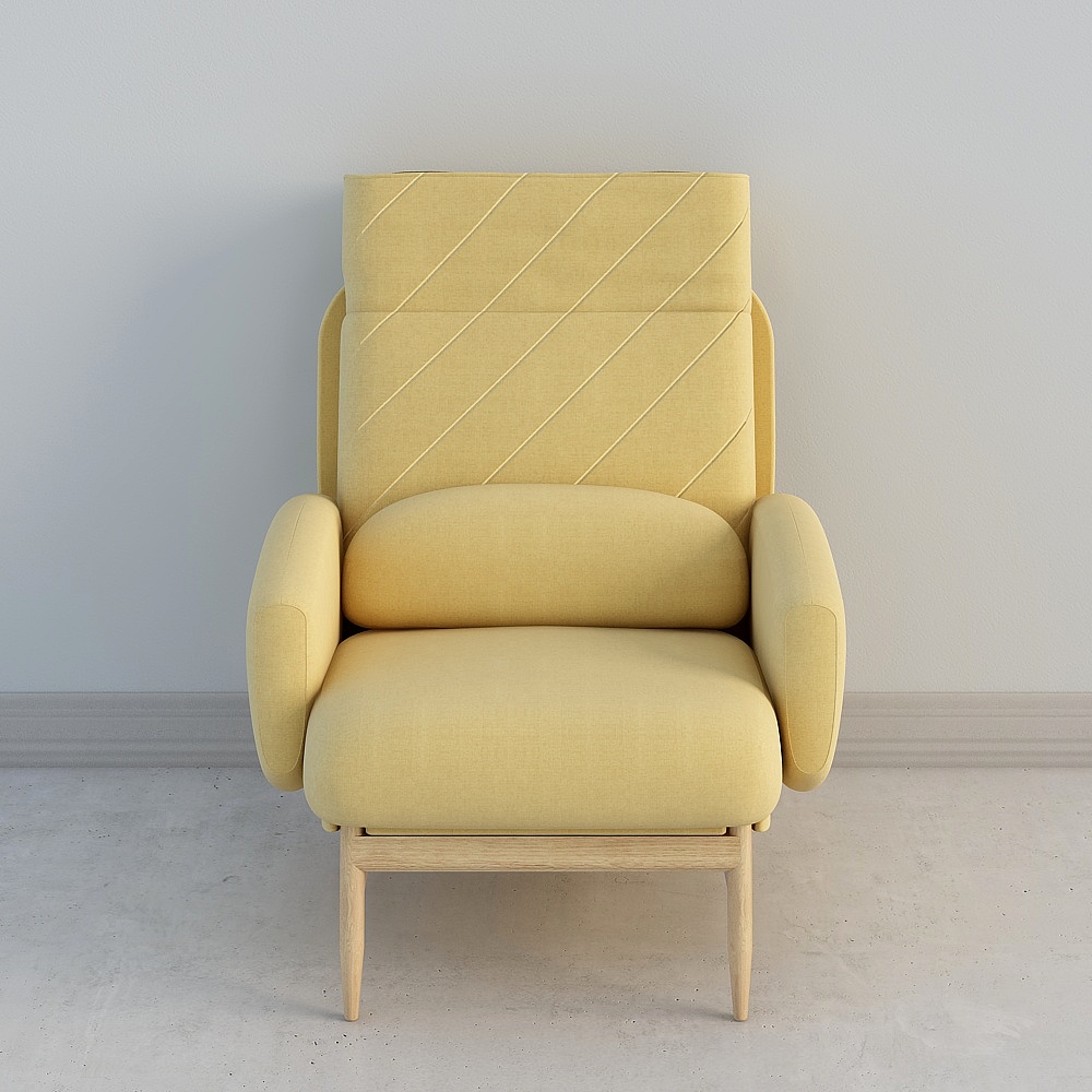 Squeaky turtleneck sofa single yellow