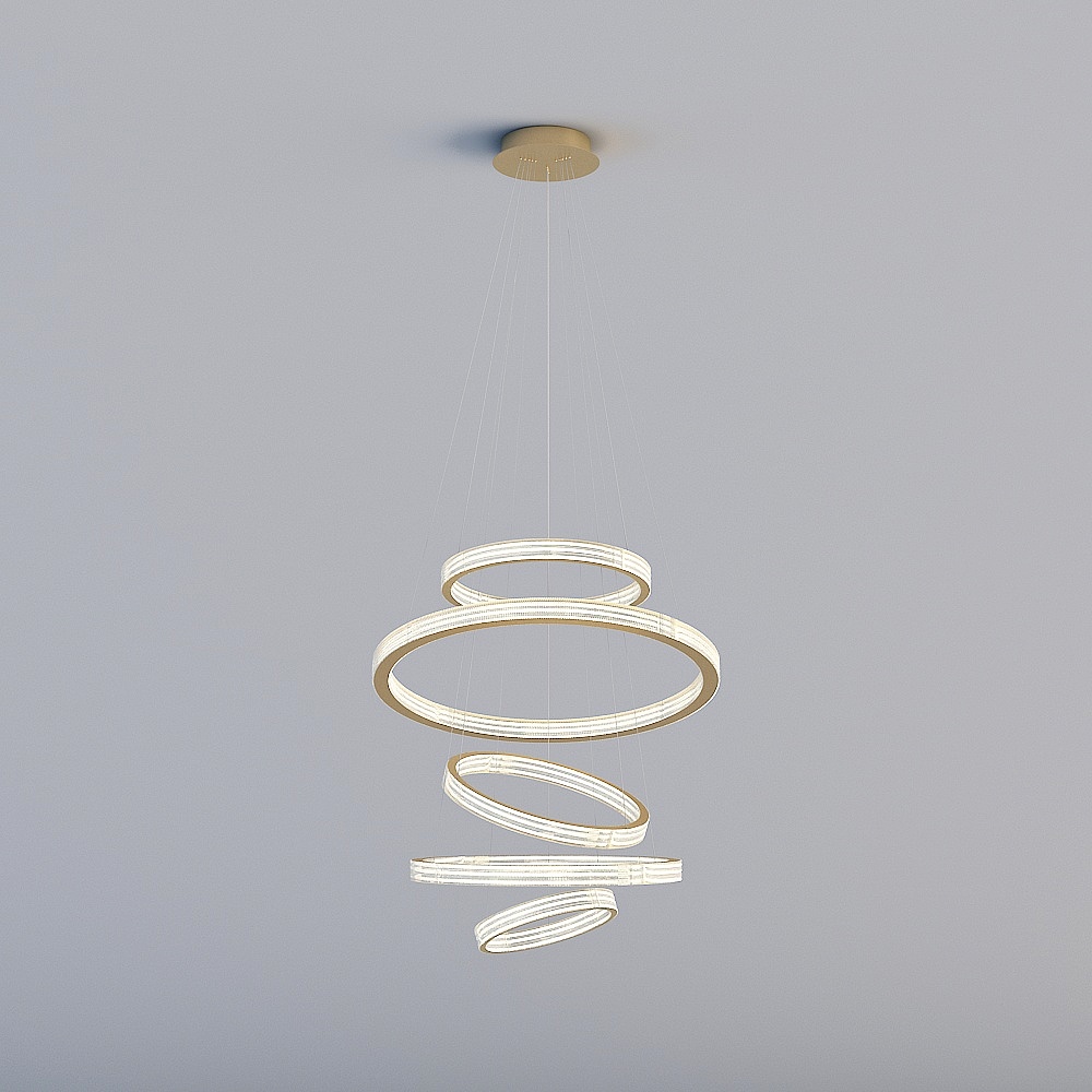 3D lights YGDS-Modern Light Luxury Restaurant Duplex Villa Chand