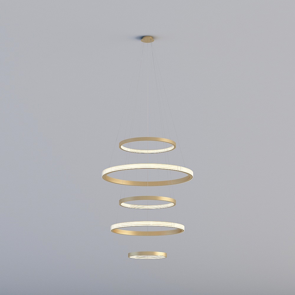 Luci 3D Tutte YGDS - Moderno Lampadario di Lusso per Ristorante Duplex Villa-3025-Combinazione a Cinque Cerchi