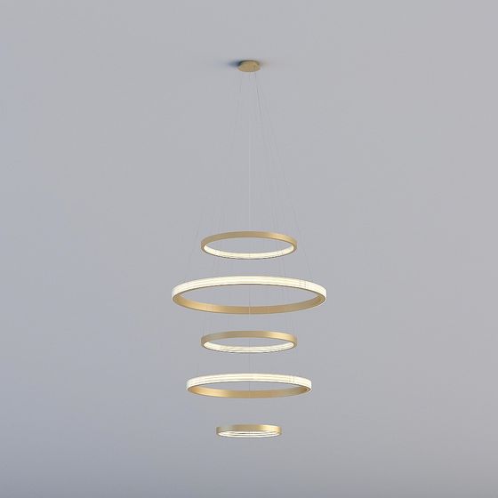 Luci 3D Tutte YGDS - Moderno Lampadario di Lusso per Ristorante Duplex Villa-3025-Combinazione a Cinque Cerchi