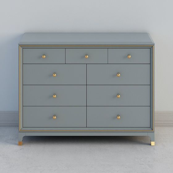Modern Minimalist Gray Dresser 3D model