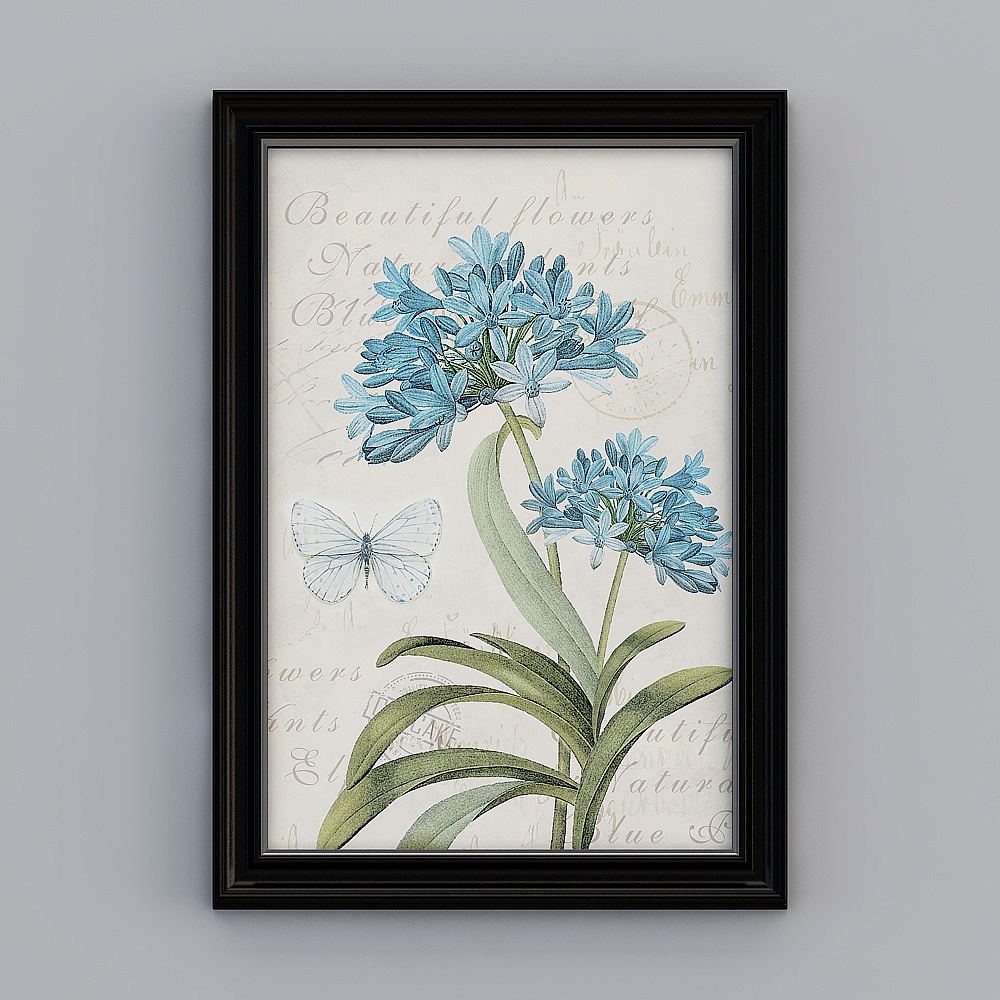 Kibaki European-style shop vertical single-link European-style box flowers rich hand-painted flower bird living room decorative painting 48.5x68.5cm flower emhxd-e-17