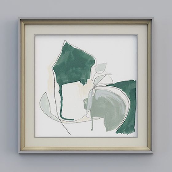 Abstract Green Shadow 3D model for Creative Spaces