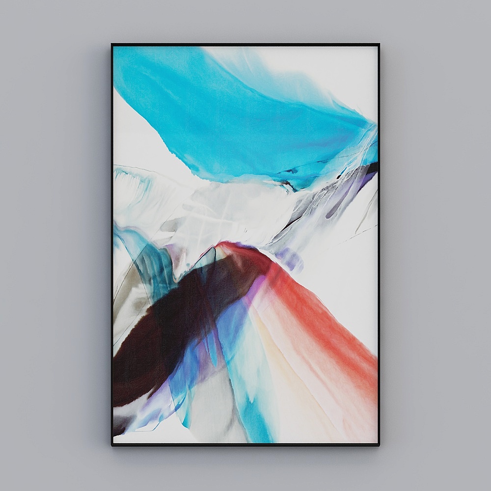 Kippoon modern living room single vertical brushed dumb black frame abstract 100x150cm abstract decoration painting mzh-jc-2