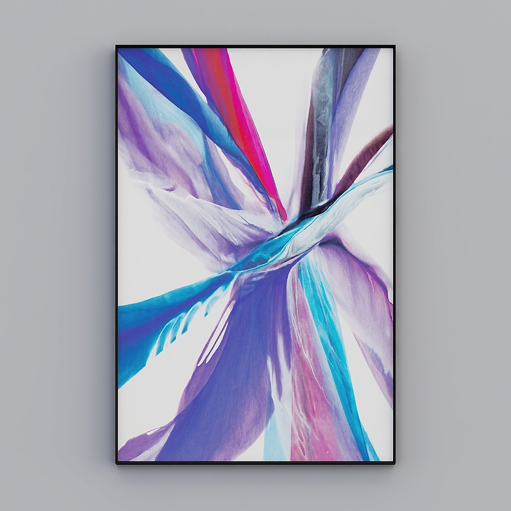 Peinture décorative abstraite de dessin animé de cadre noir brossé vertical simple de salon moderne Kippoon 100x150cm mzh-jc-2