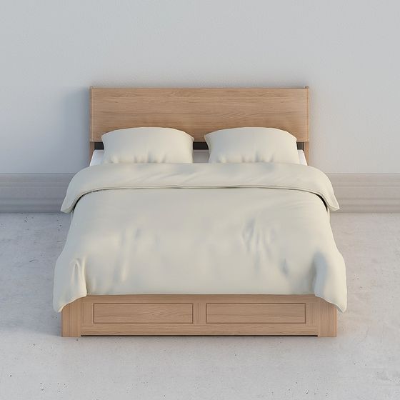 Modern Minimalist Low-Polygon Bed Frame 3D model