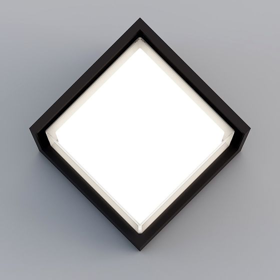 Postmodern Minimalist Outdoor Wall Light 3D Model in Black