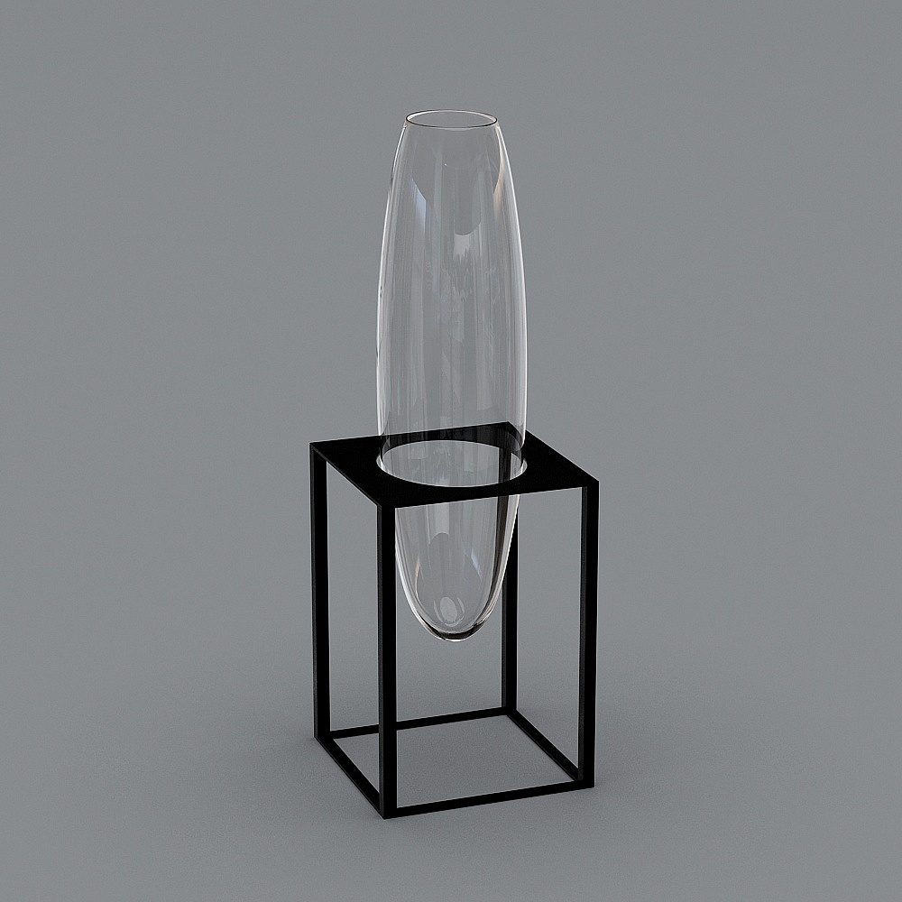 Elegant Glass Art Bottle 3D model