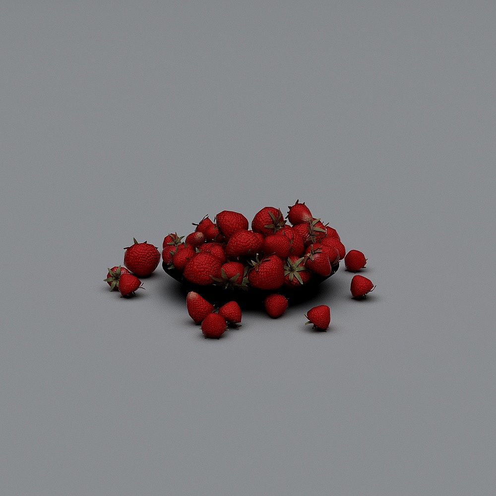 Vibrant Low-Poly 3D Strawberry Model