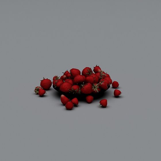 Vibrant Low-Poly 3D Strawberry Model