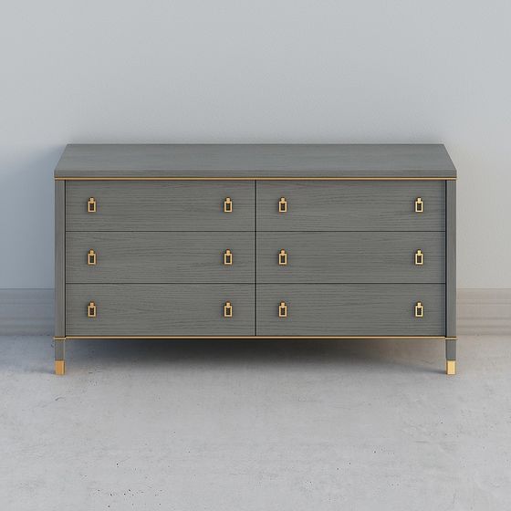 Urban Elegance Six-Drawer Cabinet 3D model for Creative Projects