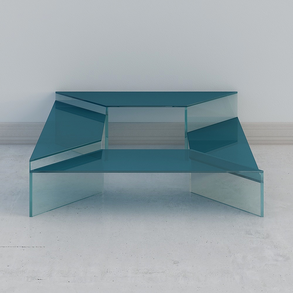 Elegant Glass Art Table 3D model for Modern Interiors