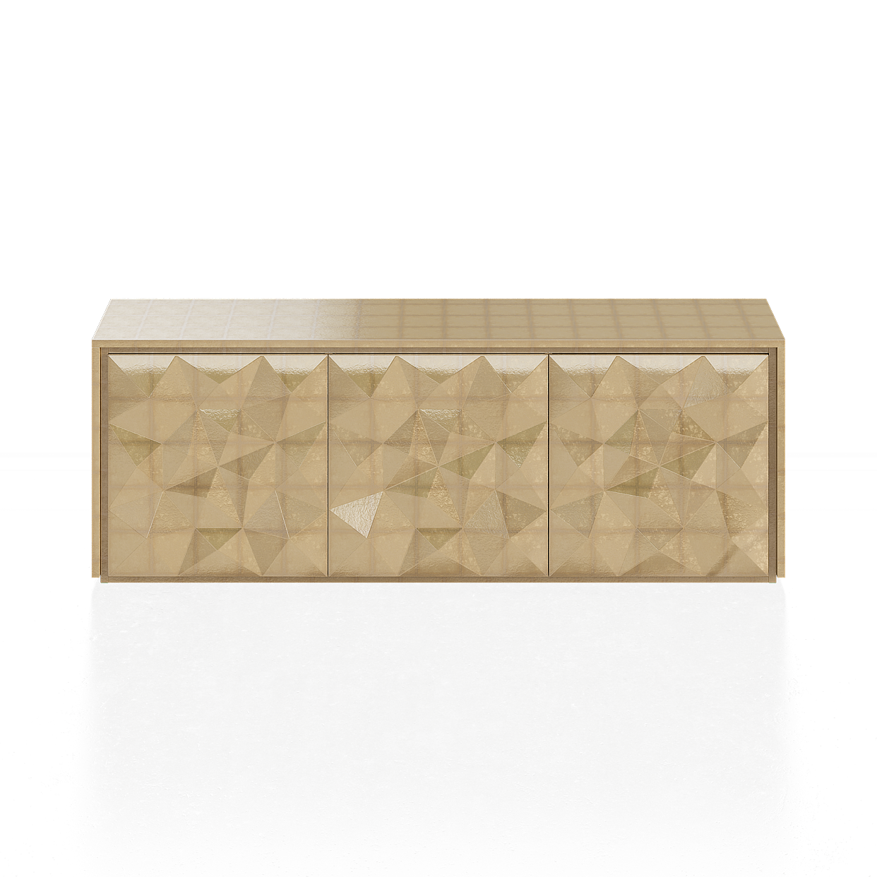 Geometric Art Cabinet 3D Model – Low-Poly Triangular Design