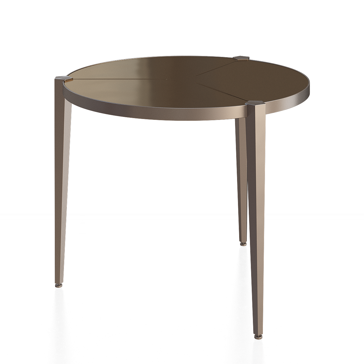 Low Poly Round Table 3D Model – Gold & Silver Design