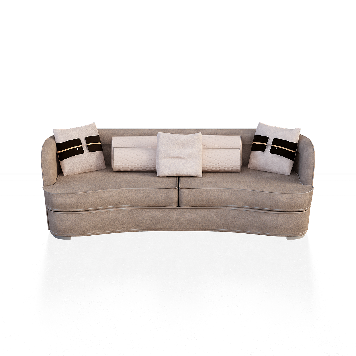 Urban Sofa 3D Model – Minimalist Suede and Black Accents