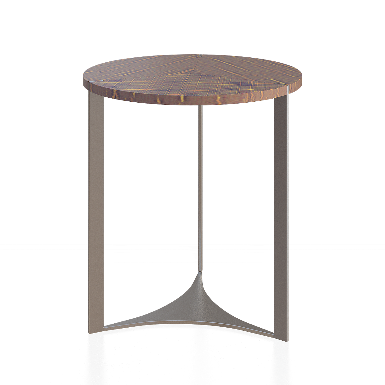 Modern Minimalist Round Table 3D Model – Low-Poly Wood & Metal