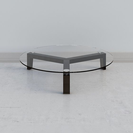 Stylish Glass Round Table 3D model