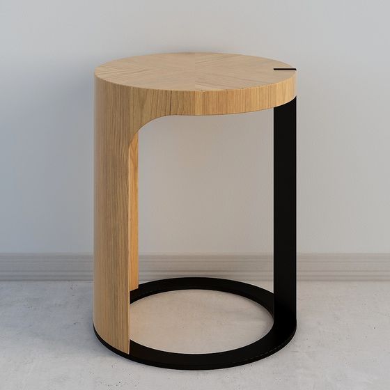 Stylish Low-Poly Round Table 3D model