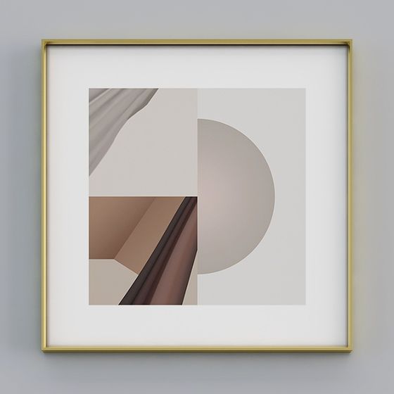 Abstract Geometric Frame 3D model for Artistic Designs