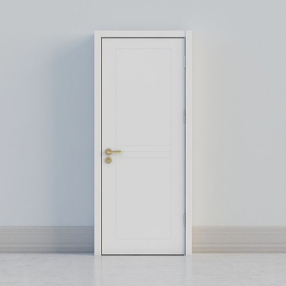 Elegant Scandinavian Low-Poly 3D Door Model