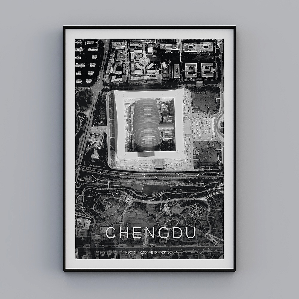 Detailed Modern Chengdu Skyline 3D Model