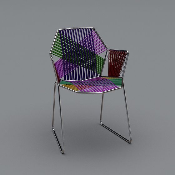 HexaChair 3D model - Unique Geometric Design