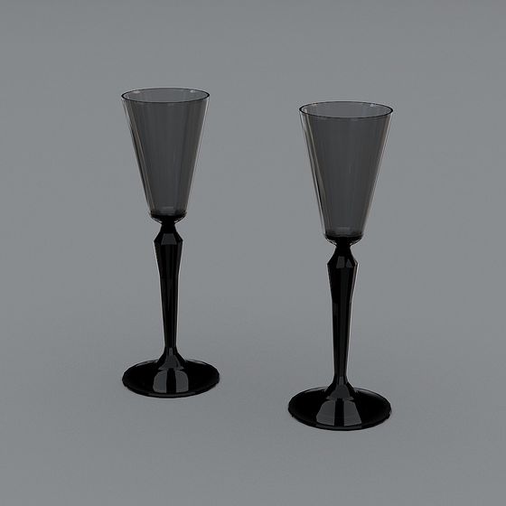 Elegant Low-Poly Wine Glass 3D model