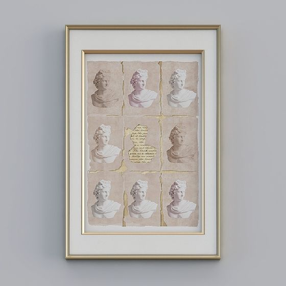 Elegant Vintage Sculpture Collage 3D Model