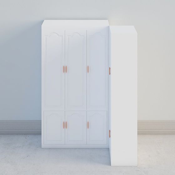 Classic Wardrobe 3D model - Modern Minimalist Elegance