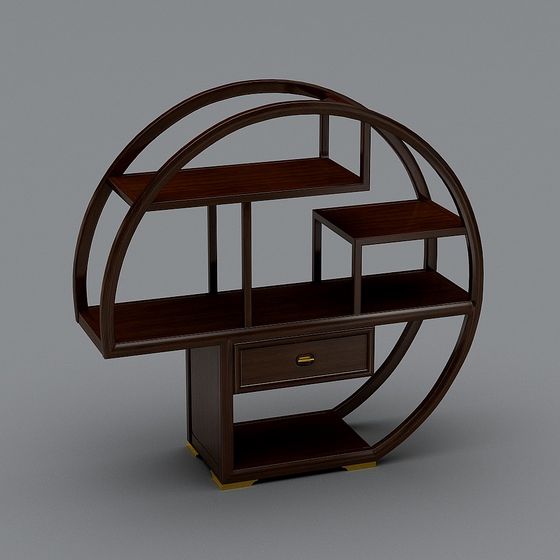 Sculptural Curved Bookshelf 3D model