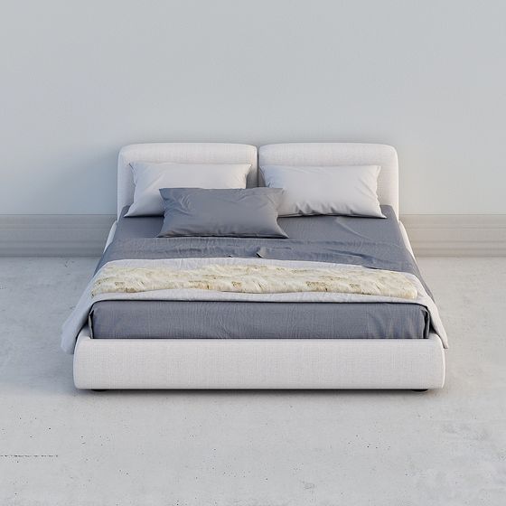 Sleek Low-Polygon 3D Bed Model for Stylish Spaces