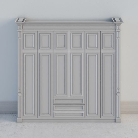 Elegant Classic Wardrobe 3D model