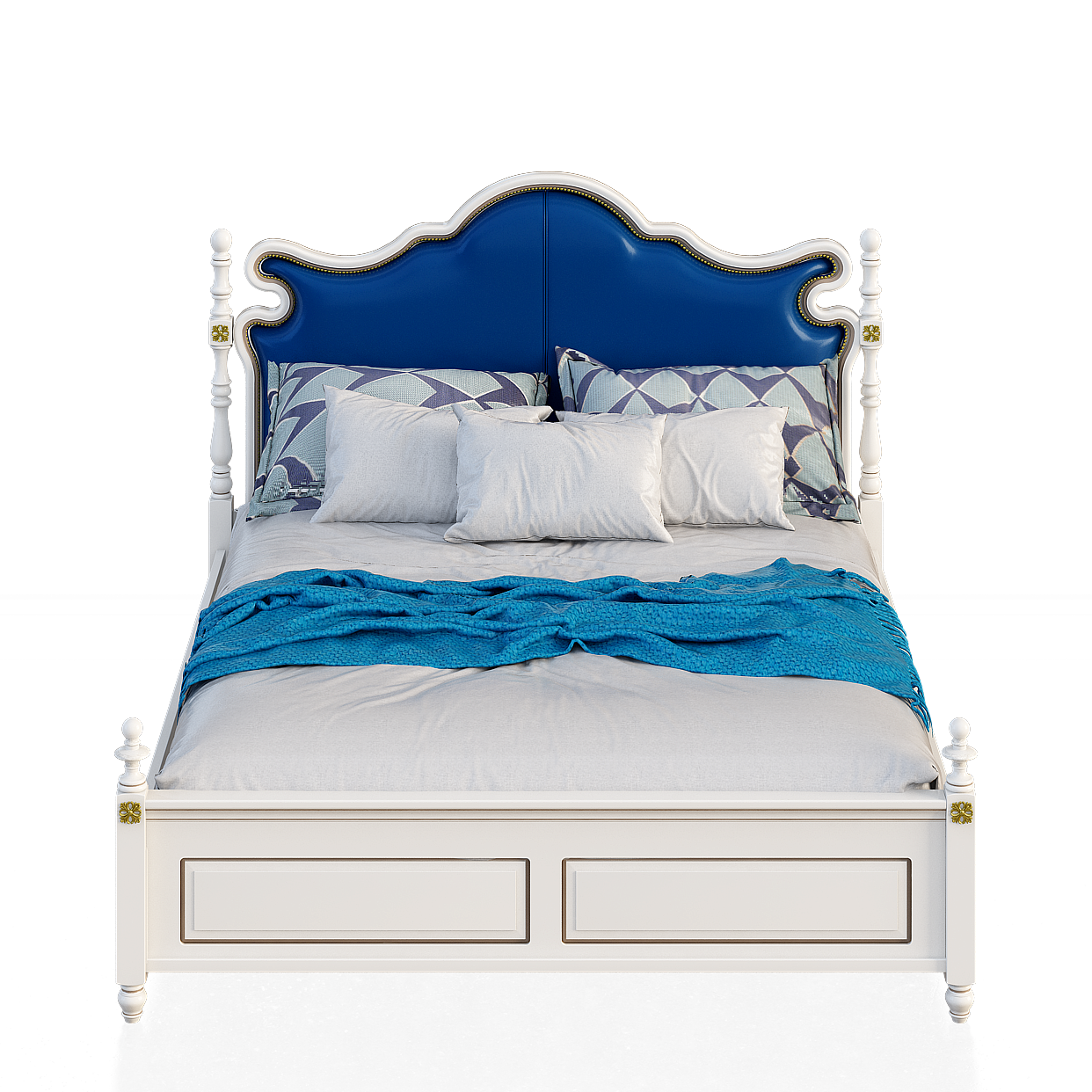 Coastal Elegance Bed 3D Model – Seaside Style