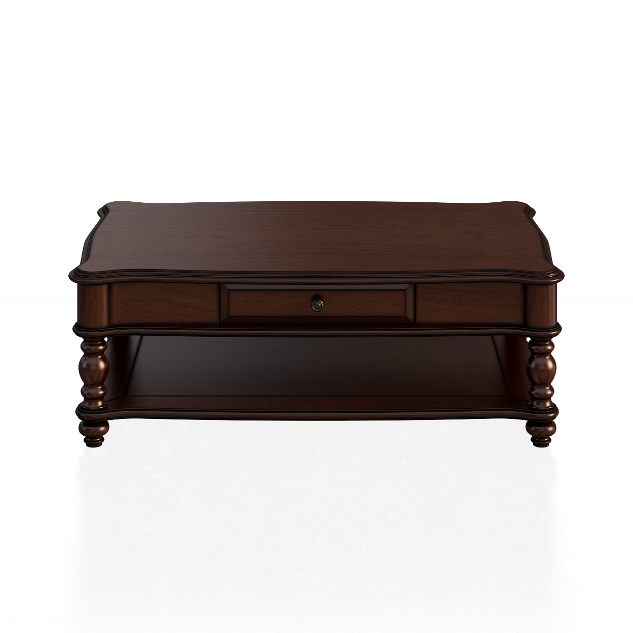 Regal Coffee Table 3D Model – Classic Dark Wood Design