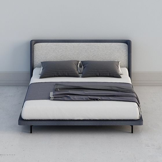 Modern Minimalist 3D Bed Frame Model