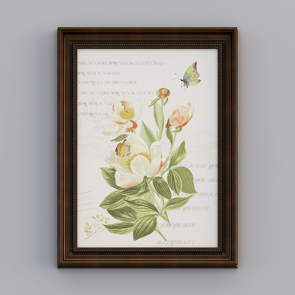 Low Poly Floral Wall Art 3D model