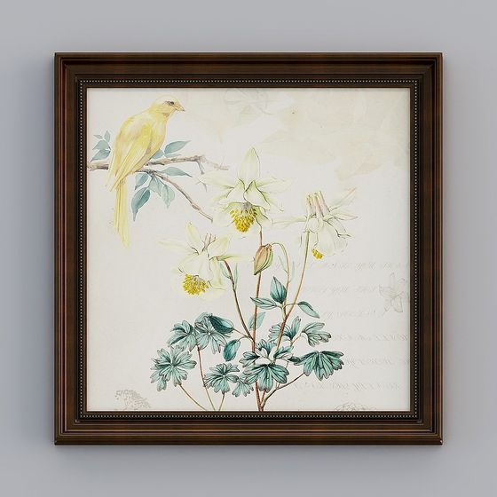 Spring Floral and Bird 3D model