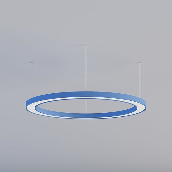 Modern Low-Polygon Hanging Circular Lamp 3D model