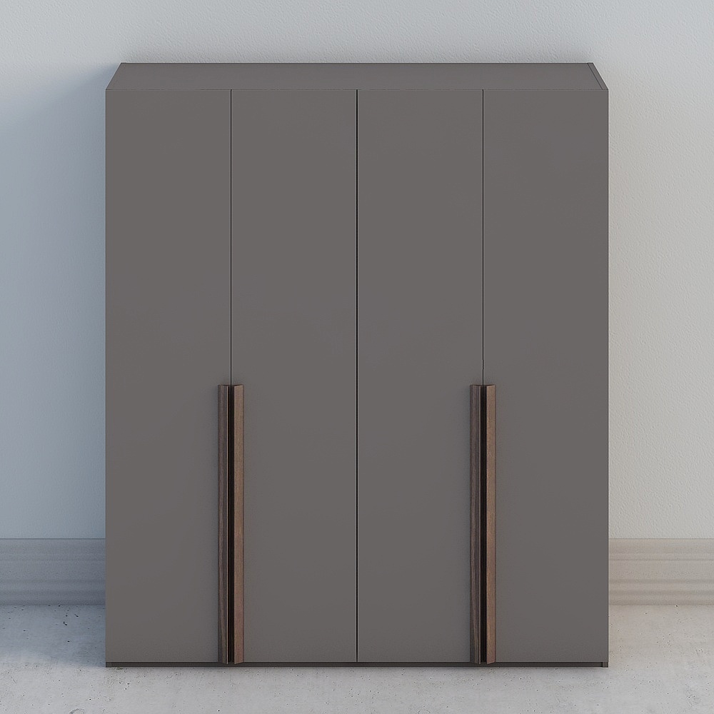 Serie Minimalista - Maniglia in Legno Massello DZ-YG - Armadio Quattro Porte