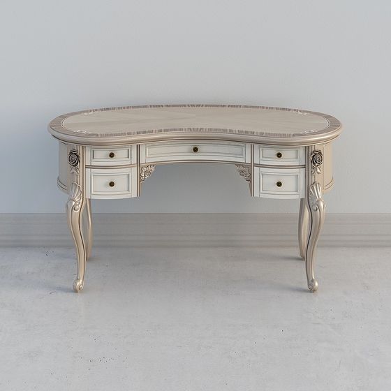 Elegant Classical Office Desk 3D model