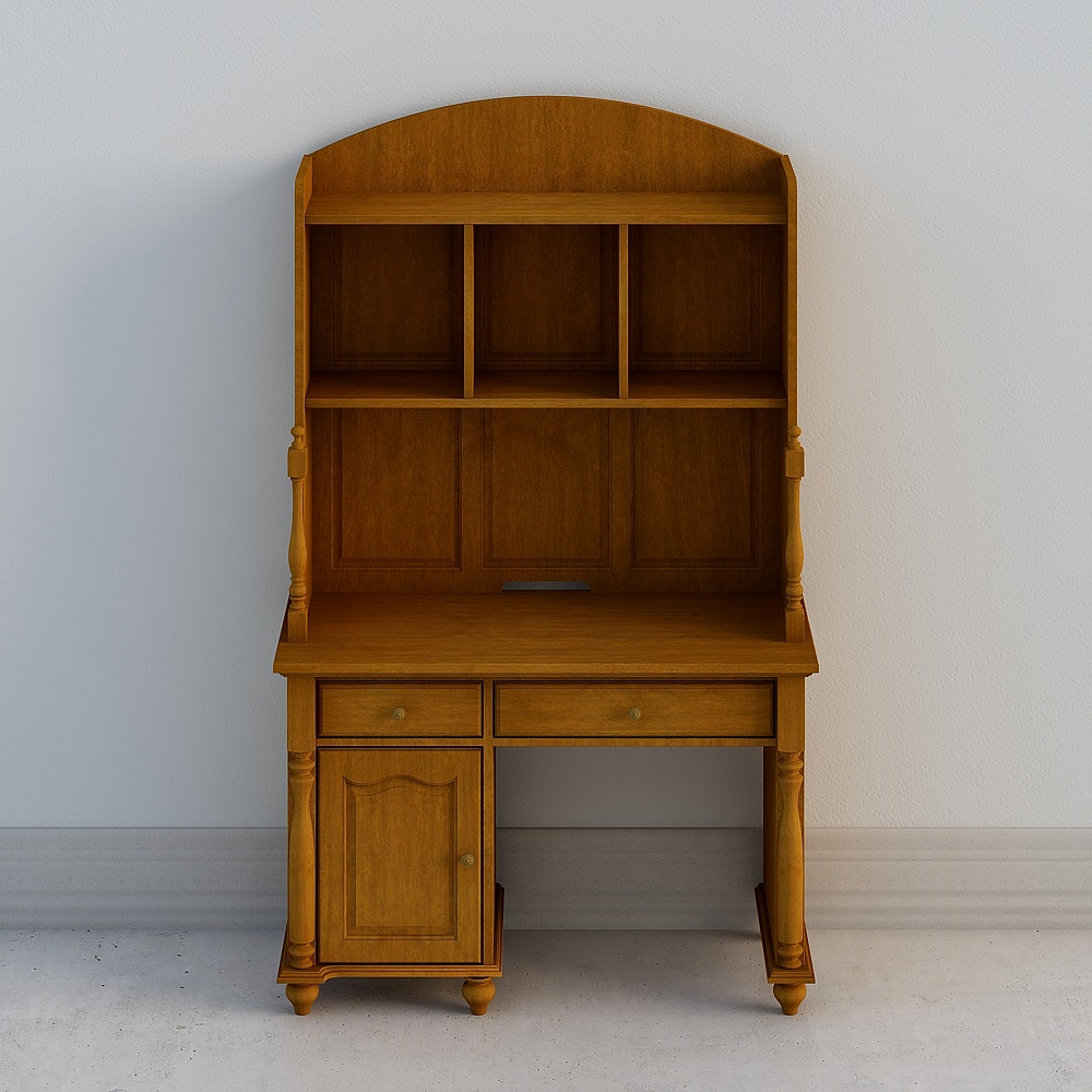 Vintage Desk 3D Model with Detailed Textures