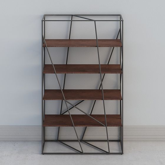 Low Polygon Industrial Design Bookshelf 3D model
