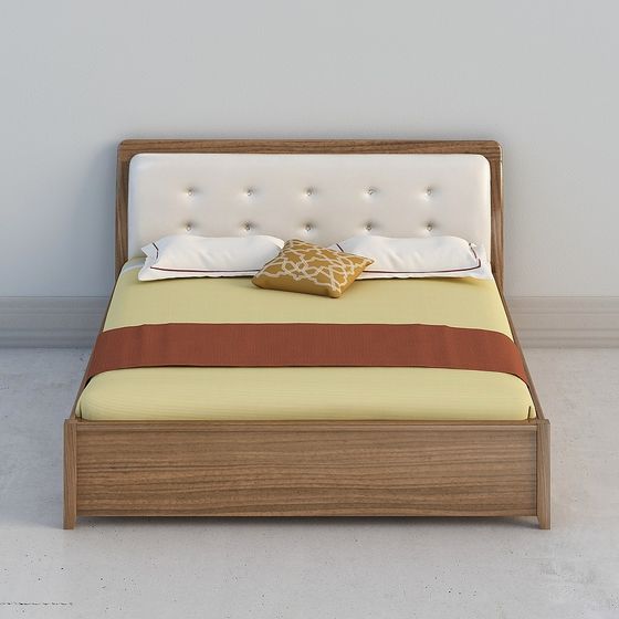 Chic Modern Bed 3D model for Contemporary Homes