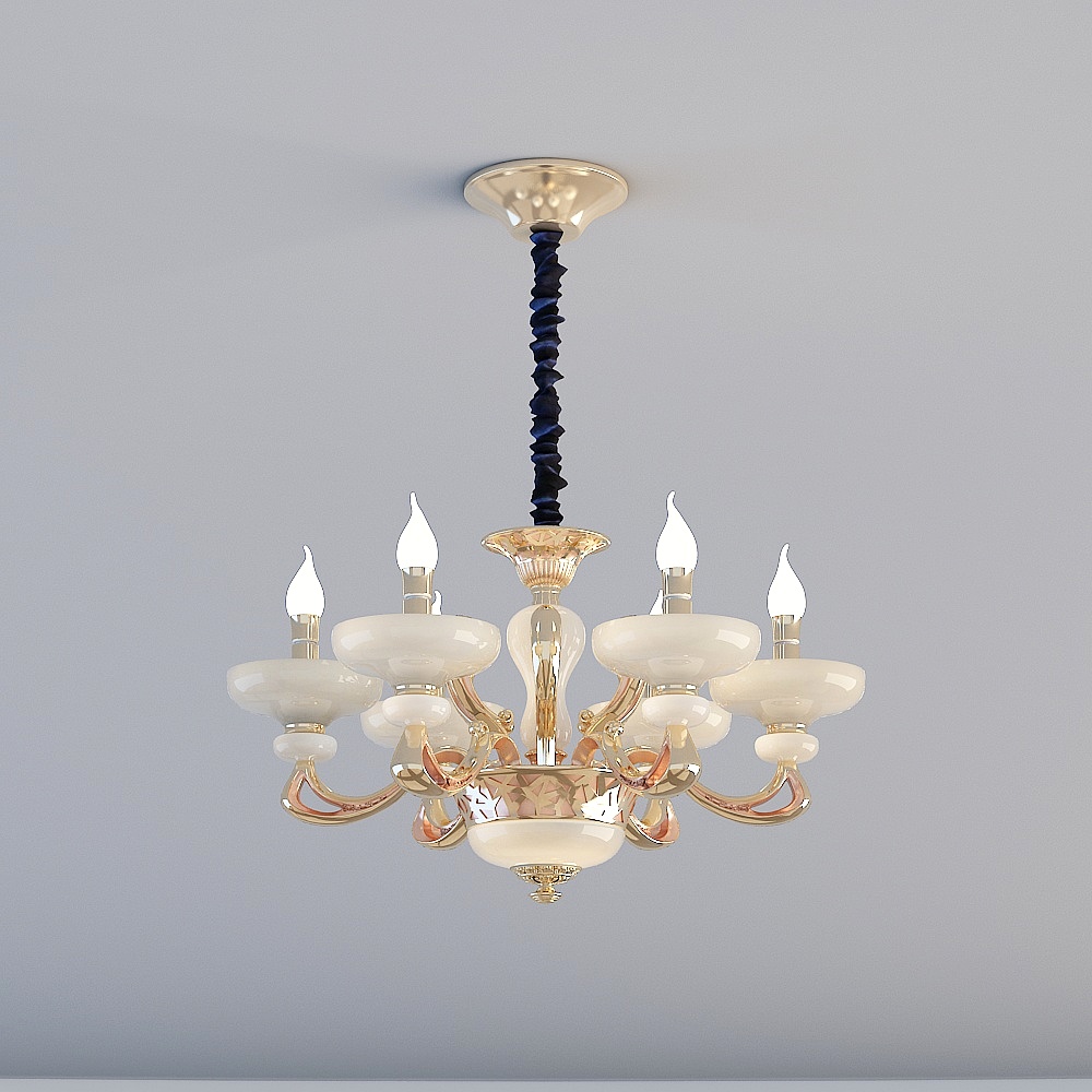 Colorful - Européen - Lustre - WMD25060-6 Or de Hong Kong et mat rouge