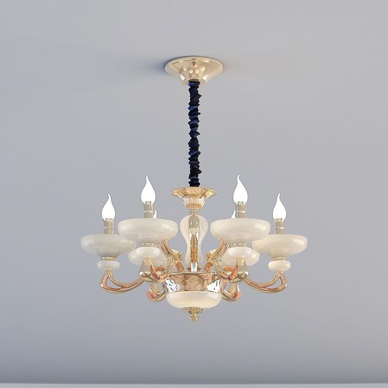 Colorful - Européen - Lustre - WMD25060-6 Or de Hong Kong et mat rouge