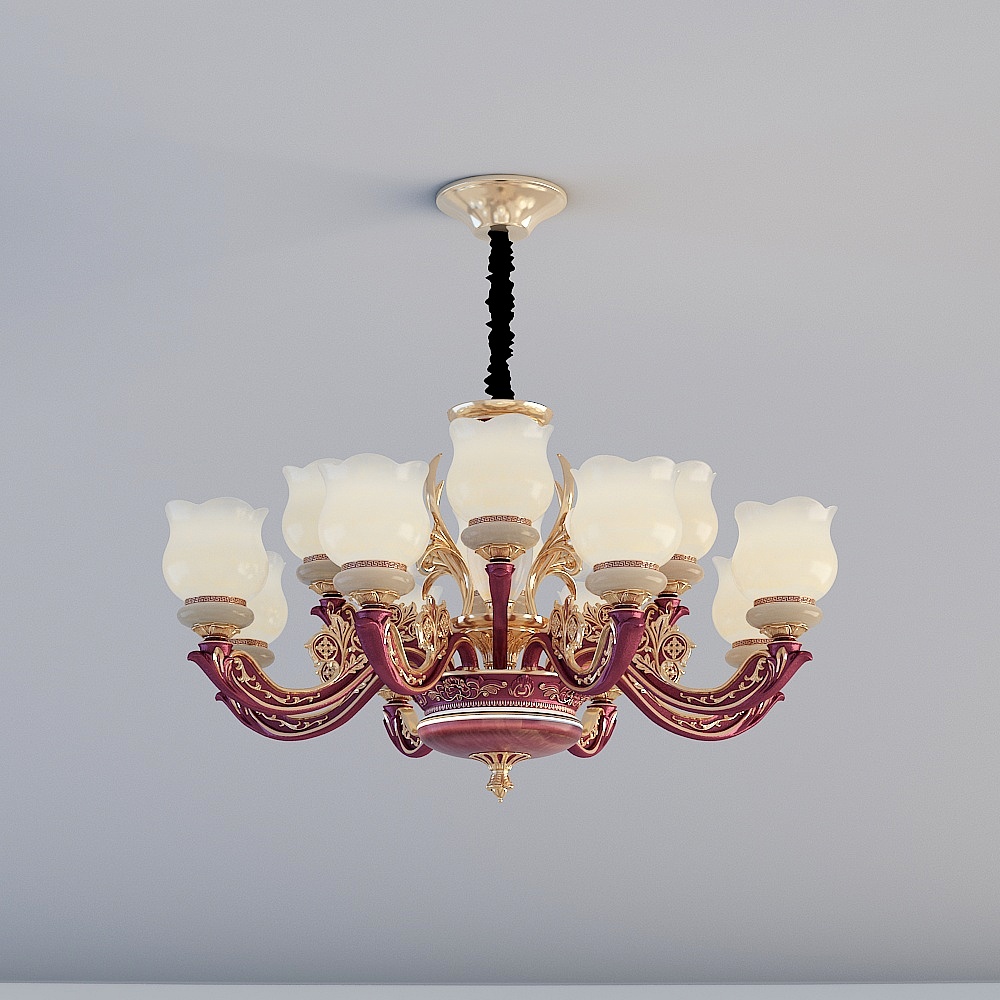 Lampadario Europeo Colorato WD25051-8-4 Oro e Caffè Nuova Shanghai