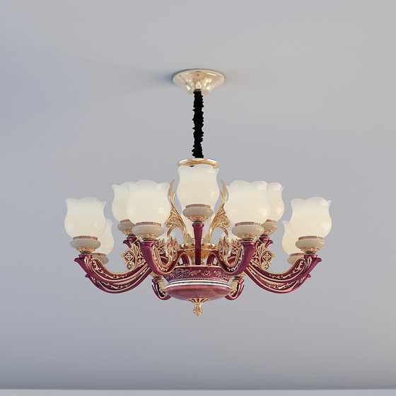 Lampadario Europeo Colorato WD25051-8-4 Oro e Caffè Nuova Shanghai