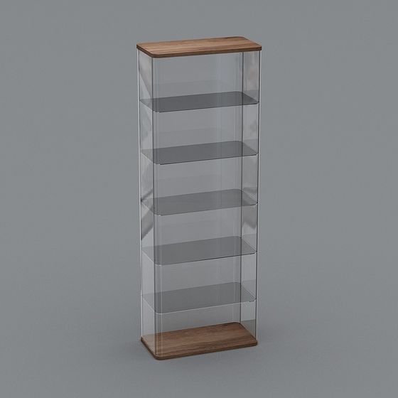 Stylish Transparent Display Cabinet 3D model for Creative Spaces